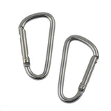Maxbell 20pcs D Shape Hiking Carabiner Buckle Snap Spring Clip Hook Keychain Silver