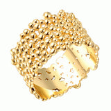 Maxbell Women Jewelry Tree Rind Shaped Gold Wedding Party Gift Finger Rings Size 7