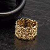 Maxbell Women Jewelry Tree Rind Shaped Gold Wedding Party Gift Finger Rings Size 7