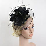 Feather Headband Fascinator Weddings Ladies Day Race Royal Ascot Black