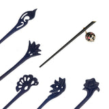 Elegant Acrylic Sakura Decoration Hairpin Hair Stick Japanese Kanzashi Black