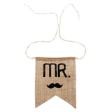 Maxbell Mr Mrs Burlap Chair Banner Set Wedding Decor Rustic Photography Sign