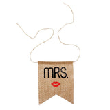Maxbell Mr Mrs Burlap Chair Banner Set Wedding Decor Rustic Photography Sign