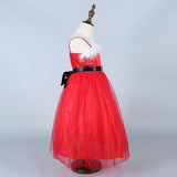 Toddler Girls Flower Dress Wedding Party Pageant Christmas Tulle Dress 130cm