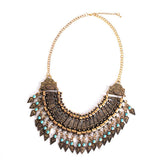 Maxbell Boho Style Jewelry Retro Gold Adjustable Party Short Chain Pendant Necklace