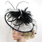 Lady Women Hair Accessory Clip Fascinator Large Sinamay Hat Handmade Wedding