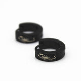 Maxbell 1 Pair Men's Women's Black Stainlees Steel Hoop Huggie Earrings Ear Studs