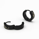Maxbell 1 Pair Men's Women's Black Stainlees Steel Hoop Huggie Earrings Ear Studs
