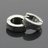 Maxbell Fashion jewelry Men Silver/Black Hoop Small Huggie Earrings