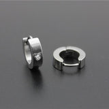 Maxbell 2pcs Crystal Stainless Steel Mens Huggie Hoop Earrings Huggie Snap Earrings