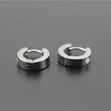 Maxbell 2pcs Crystal Stainless Steel Mens Huggie Hoop Earrings Huggie Snap Earrings