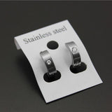 Maxbell 2pcs Crystal Stainless Steel Mens Huggie Hoop Earrings Huggie Snap Earrings