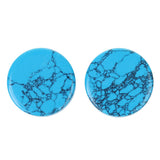 Maxbell 1Pair Round Ear Plug Ear Gauge Expander Flesh Tunnel Stretcher Body Jewelry 19mm Blue Turquoise