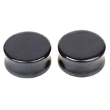 Maxbell 1Pair Round Ear Plug Ear Gauge Expander Flesh Tunnel Stretcher Body Jewelry 25mm Black Hematite