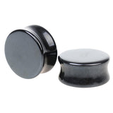 Maxbell 1Pair Round Ear Plug Ear Gauge Expander Flesh Tunnel Stretcher Body Jewelry 25mm Black Hematite