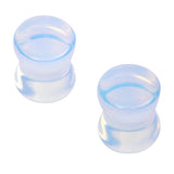 Maxbell 1Pair Round Ear Plug Ear Gauge Expander Flesh Tunnel Stretcher Body Jewelry 6mm White Opal