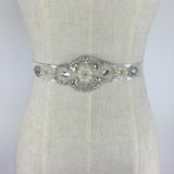 Maxbell Lady Jewelry Bridal Wedding Dress Belt White Ribbon Crystal Sash Bridal Belt