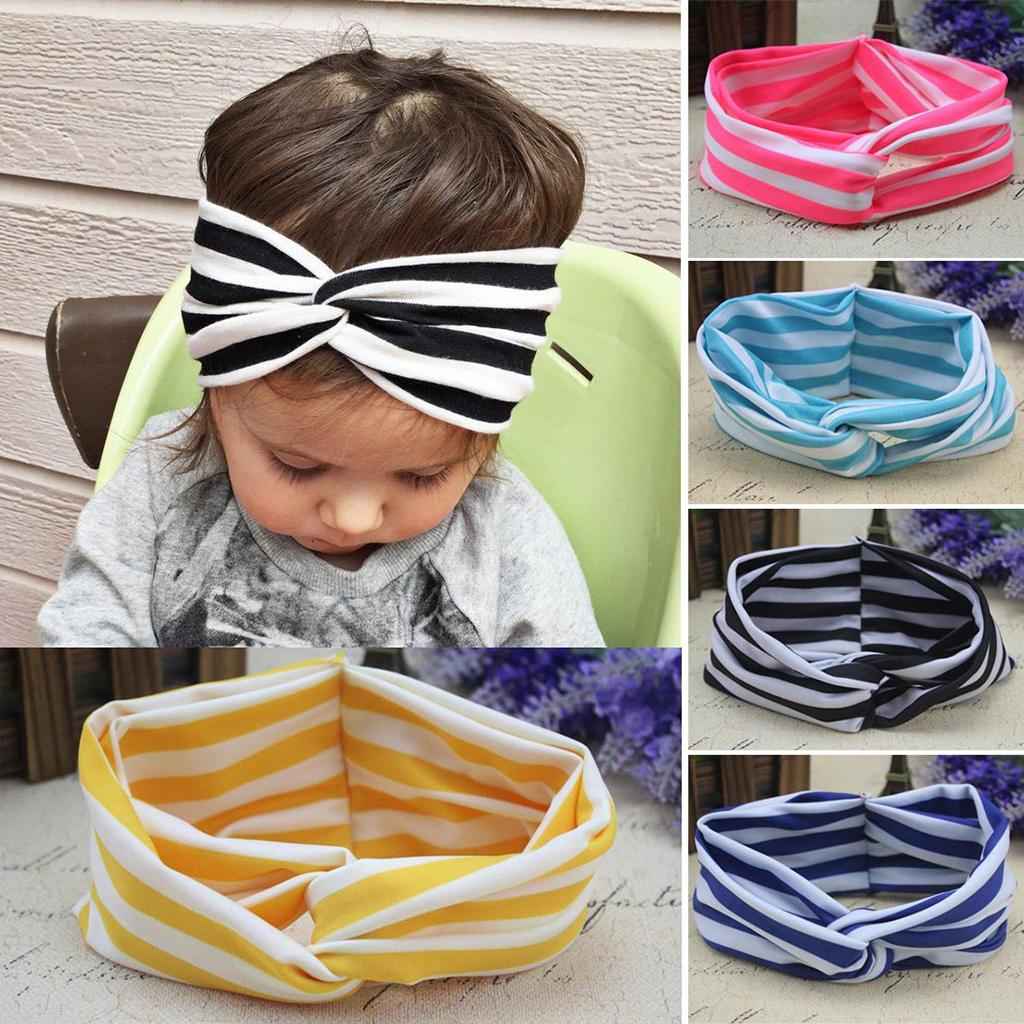 Maxbell Baby Girls Headband Elastic Stripe Hairband Kids Hair Accessories Yellow
