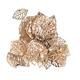 Max 100pcs Pierced Tree Leaves Charm Pendant Jewelry Making Home Decor Rose Gold