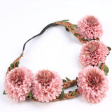 Wedding Bridal Girls Handmade Flower Wreaths Headband Hair Accessories Pink