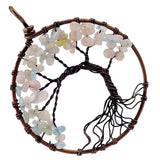 Maxbell Tree of Life Pendant Retro Copper Wire Wrapped Gemstone Charms Multicolor