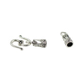 Maxbell 30 sets Tibetan Silver S Hook End Caps with 30pcs Faux Suede Leather Cord