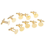 Maxbell 10 Pieces Wholesale Mens Jewelry Cuff Links Shirt DIY Cufflinks Glue Pads Gold Tone