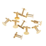 Maxbell 10 Pieces Wholesale Mens Jewelry Cuff Links Shirt DIY Cufflinks Glue Pads Gold Tone