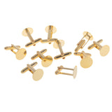 Maxbell 10 Pieces Wholesale Mens Jewelry Cuff Links Shirt DIY Cufflinks Glue Pads Gold Tone