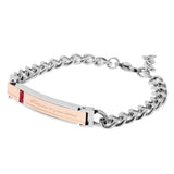 Max Maxb "Keep me in your heart"316L Stainless Steel Couple Bracelet Bangle Rose Gold