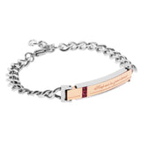 Max Maxb "Keep me in your heart"316L Stainless Steel Couple Bracelet Bangle Rose Gold