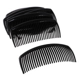 12 Pieces Women Practical Plastic Comb Hair Clip Clamp 29 Teeth Black