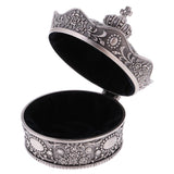 Maxbell Retro Crown Shape Jewelry Box Rose Sculpture Trinkets Chest Jewelry Case