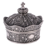 Maxbell Retro Crown Shape Jewelry Box Rose Sculpture Trinkets Chest Jewelry Case