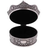 Maxbell Retro Crown Shape Jewelry Box Rose Sculpture Trinkets Chest Jewelry Case