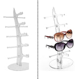 Maxbell 5 Pairs Sunglasses Holder Rack Glasses Show Display Stand Organizer Clear
