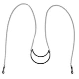 Thin Chain Delicate Non-Slip Metal Moon Shape Sunglasses Strap Holder White