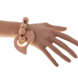 Maxbell Dummy Organic Wood Crochet Round Beads Cute Bird Bracelet Teether Baby Grasping Eye Hand Coordinations Nursing Toy