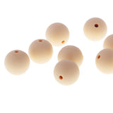 Maxbell 10 Pieces 15mm Silicone Round Spacer Beads Craft Teething DIY Finding White