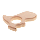 Maxbell 2 Pieces Fox Dinosaur Shape Natural Wooden Baby Teether Teething Toy Gifts