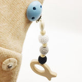 Maxbell Handmade Natural Wooden Animal Baby Teether Teething Toy Gift Fish
