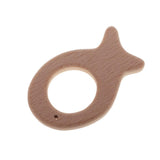 Maxbell Handmade Natural Wooden Animal Baby Teether Teething Toy Gift Fish