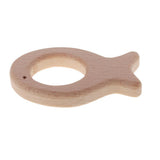 Maxbell Handmade Natural Wooden Animal Baby Teether Teething Toy Gift Fish