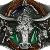 Retro Bull Head Pattern Rodeo Belt Buckle Cowboy Western Belt Buckle Fit for 3.6-3.9cm Belt
