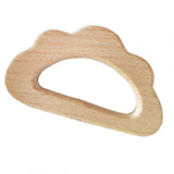 Maxbell 3 Pieces Natural Wooden Cloud Shape Baby Teether Teething Toy Shower Gift