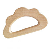 Maxbell 3 Pieces Natural Wooden Cloud Shape Baby Teether Teething Toy Shower Gift