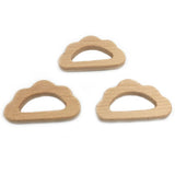 Maxbell 3 Pieces Natural Wooden Cloud Shape Baby Teether Teething Toy Shower Gift