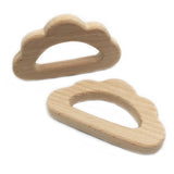 Maxbell 3 Pieces Natural Wooden Cloud Shape Baby Teether Teething Toy Shower Gift