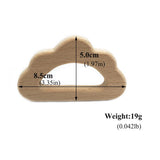 Maxbell 3 Pieces Natural Wooden Cloud Shape Baby Teether Teething Toy Shower Gift