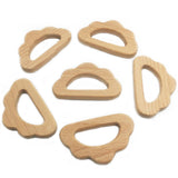 Maxbell 3 Pieces Natural Wooden Cloud Shape Baby Teether Teething Toy Shower Gift